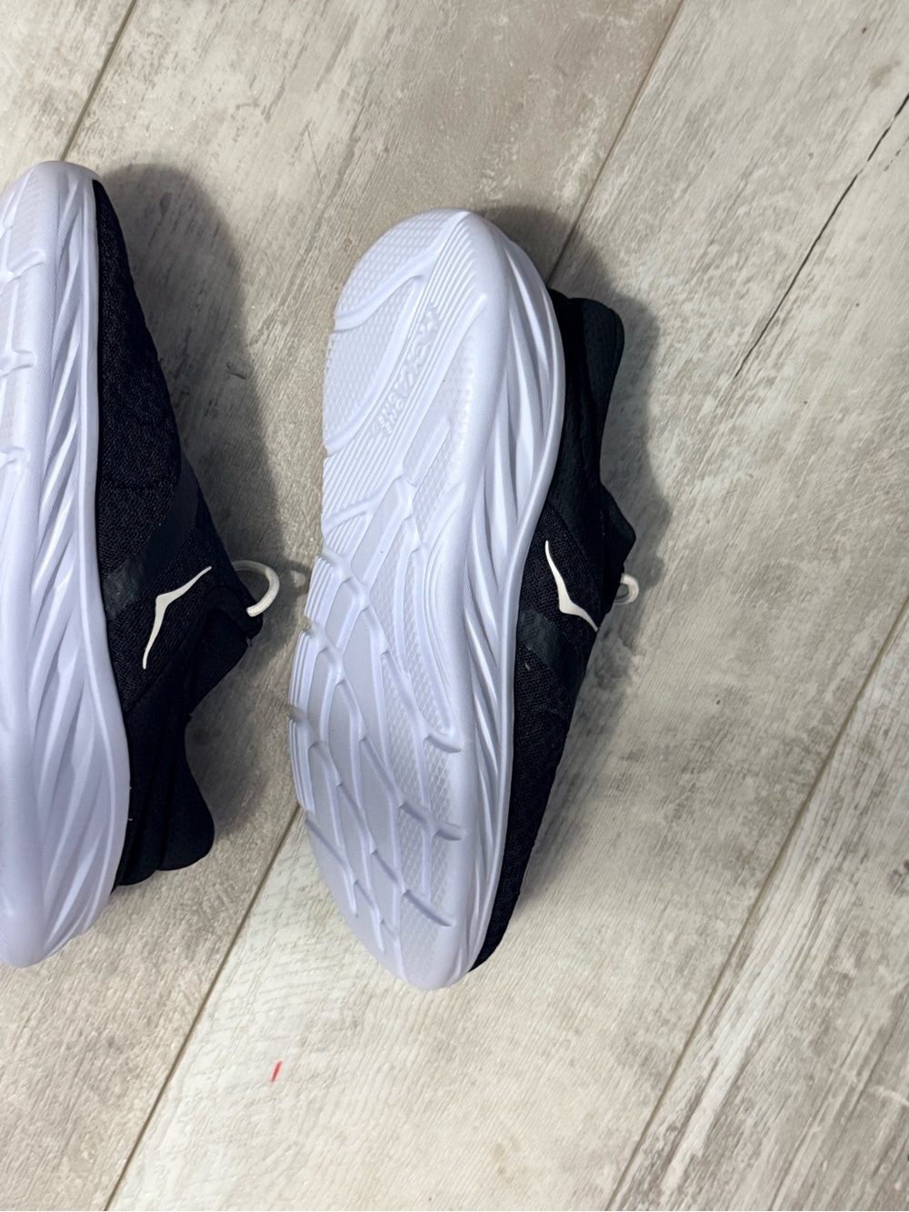 Hoka Kids Black and White Slip-On Cushioned Sneakers - Picture 3 of 5
